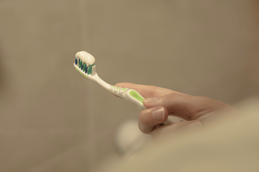 Tooth brush with tooth paste